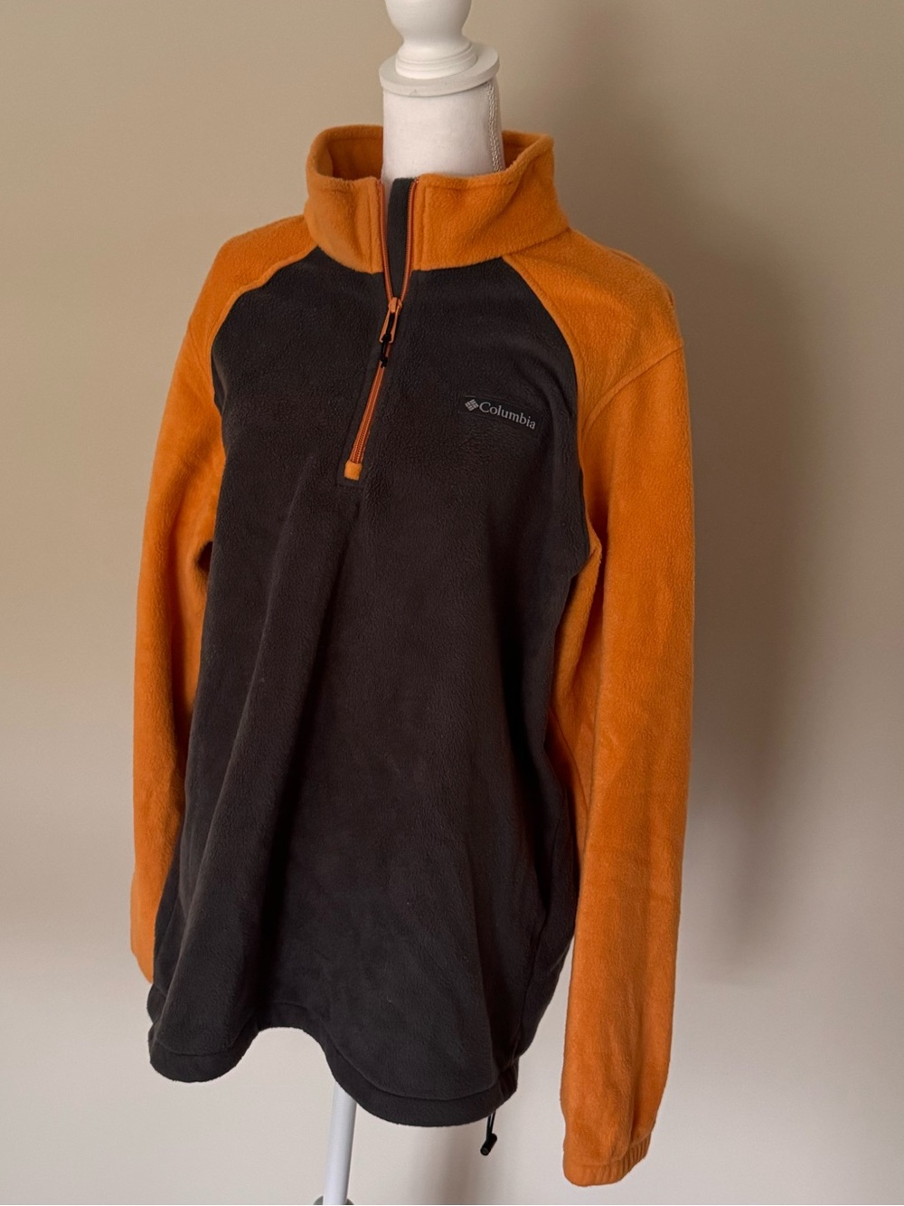 Men’s Columbia Gray and Orange Quarter-Zip Fleece Pullover